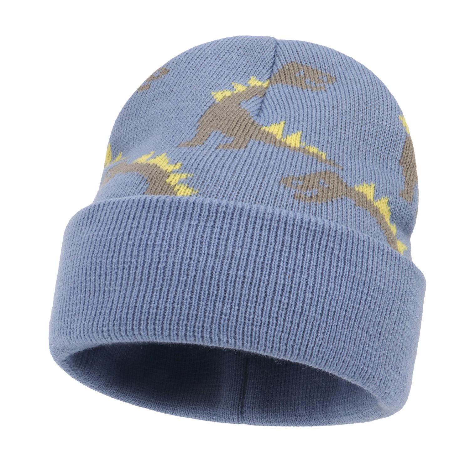 

Осенне-зимние детские теплые вязаные шапки с помпоном, детская вязаная шапка-бини, однотонная детская шапка для мальчиков и девочек, аксессуары M небесно-голубой