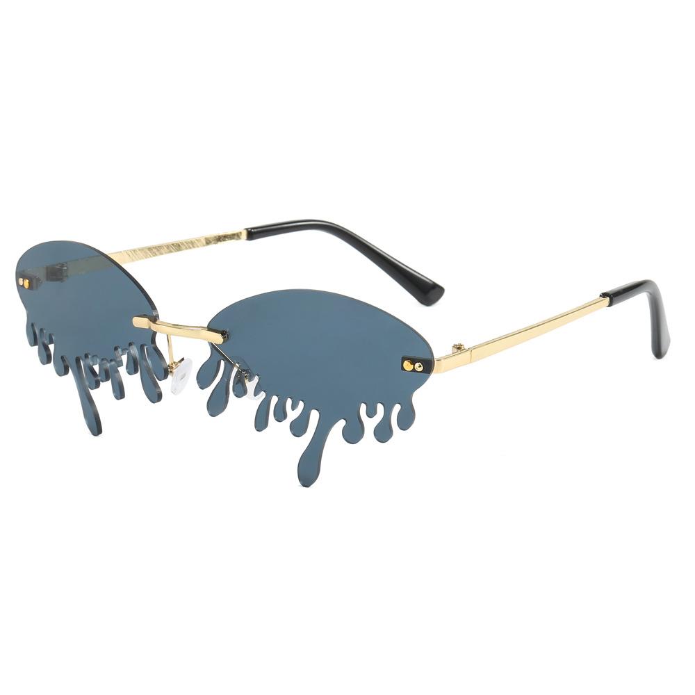 Halloween Christmas Tears Sunglasses Rimless Heart Shape Party Glasses Rave Festival Eyewear Prop