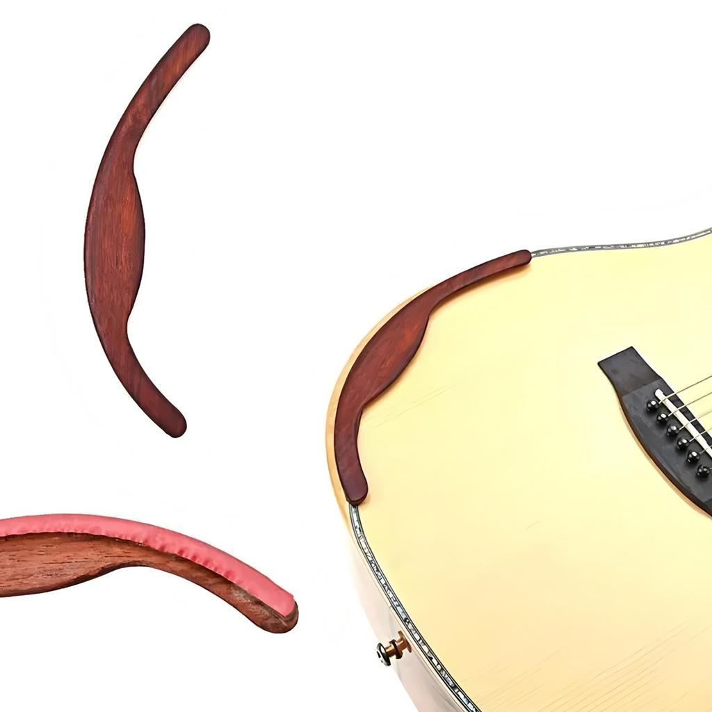 Akustikgitarre Armlehne Handschutz Handauflage Selbstklebend Folk- und Klassikgitarre Handauflage [Rotes Rosenholz, Ebenholz] Modell B