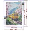5d DIY Diamond Painting Cross Stitch Tram Peach Blossom Scenery Diamond Embroidery Mosaic Full Round Drill Home Decor