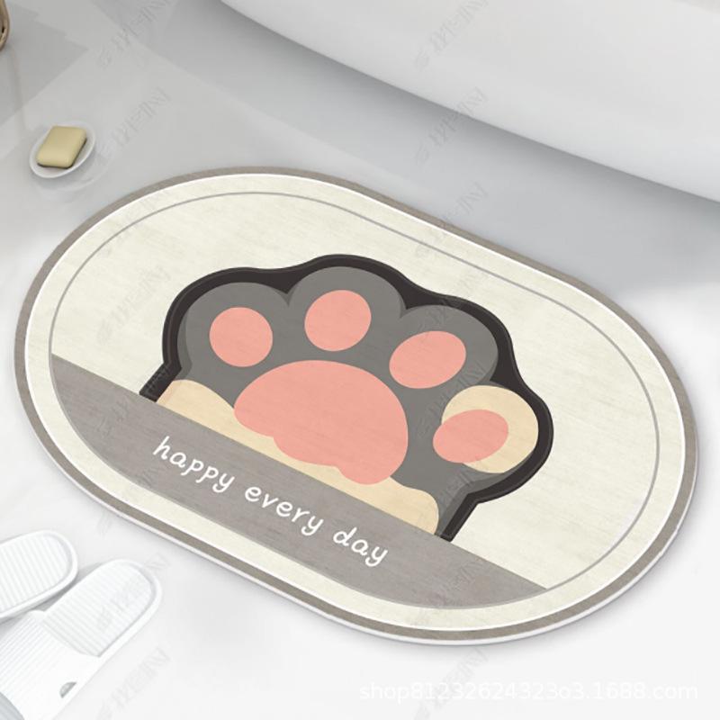 

Oval Cartoon Bathroom Absorbent Floor Mat - Household Entrance and Foot Mat Carpet 40x60 cm Oval