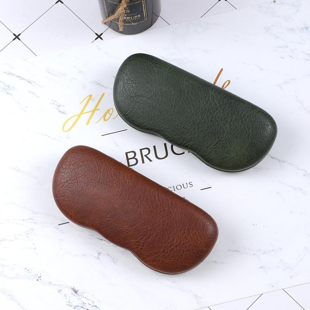 Retro Wave Edge PU Leather Glasses Case - Hard, Textured Protection for Myopia Frames & Sunglasses