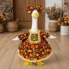 Dekorative Gänse-Kleidung für den Eingang Thanksgiving Veranda Outfits 23" Statue Herbst Ahornblatt Stoffkleid Schürzen-Set Kürbis-Kleidung Herbst