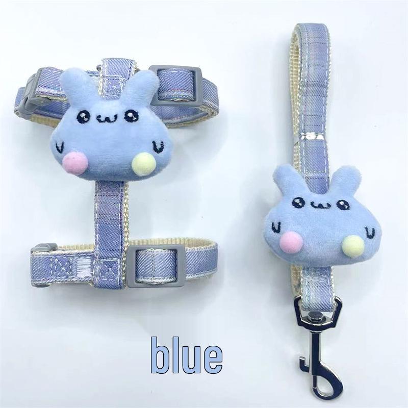 

Adjustable Outdoor Anti-Escape Dog Leash Set with Gradient Design S (3-8 jin) синий