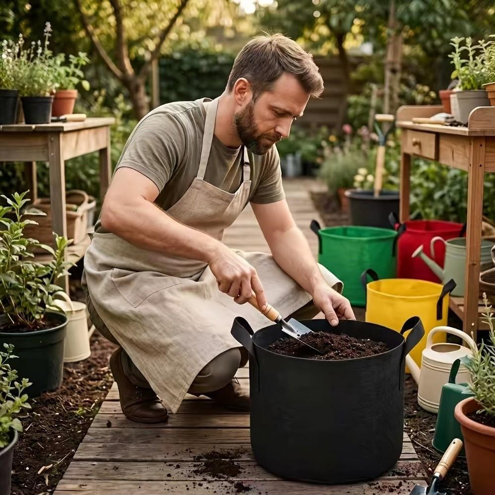 Faltbare Filz-Pflanztaschen Vlies-Gartenblumen-Pflanztaschen Pflanzenzucht-Pflanztaschen Baumpflanzung
