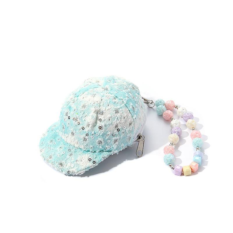 

Новая сумка для мелочи с пайетками, косметичка, чехол, сумка для наушников, на шею, мужская, креативная, универсальная сумка для хранения, подвеска, женская, мужская светло-синий