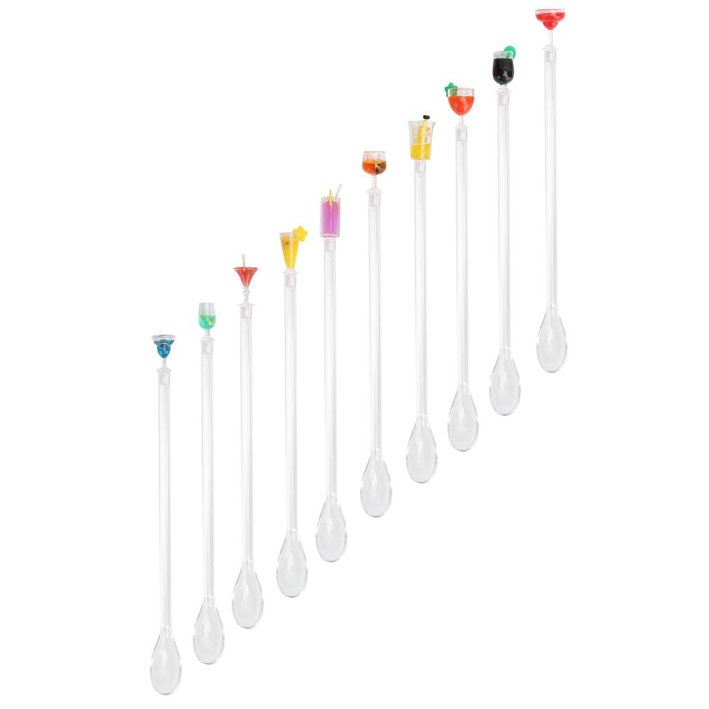 10PCS Cute Cocktail Drink Mixer Bar Stirring Mixing Sticks Spoons Bar Kitchen AccessoryL