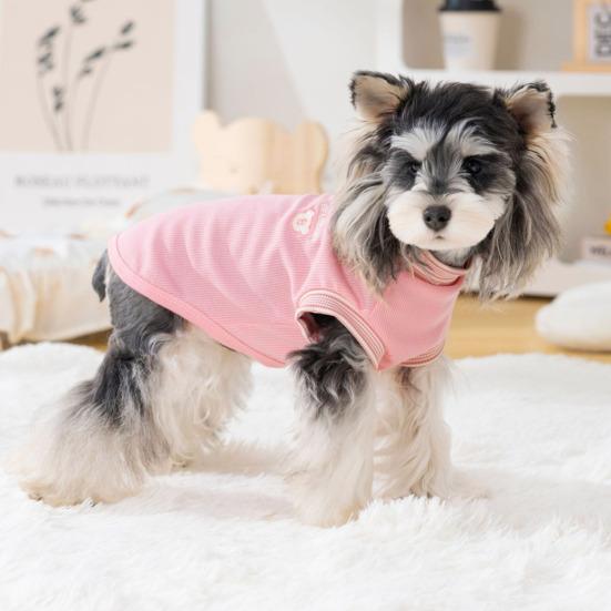 Süße ärmellose Hundekleidung Sommer Welpen T-Shirts mit D-Ring Atmungsaktives weiches Haustierkostüm für kleine mittlere Hunde Katzen
