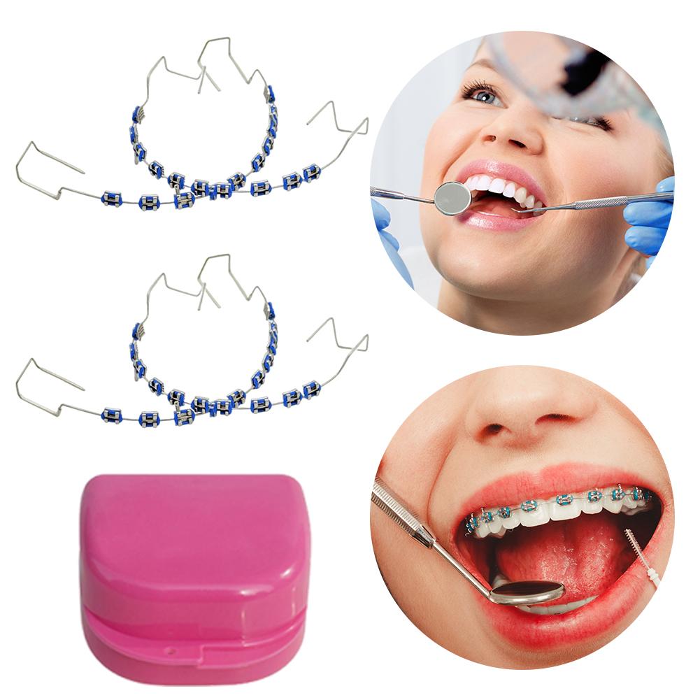 New Metal Wires Bracket Dental Fake Braces With/no Storage Box Colored Dental Decor Braces Dental Fashion Decoration Dental Tool