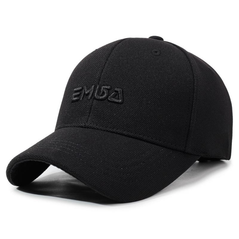 EMUSA Embossed Baseball Cap, Breathable Structured Adjustable Hat for Men & Women L чёрный