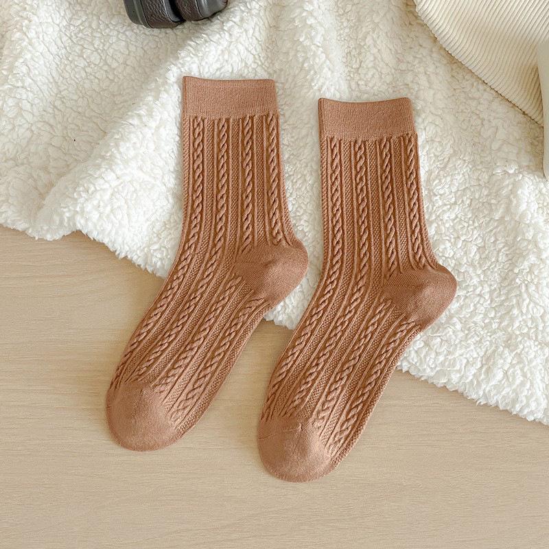 Dámské hřejivé ponožky střední délky s fleecovou podšívkou pro podzim/zimu