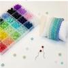 Juego de 1200 Cuentas de Vidrio DIY para Hacer Joyería 24 Colores 8 mm Pulsera de Cuentas de Cristal