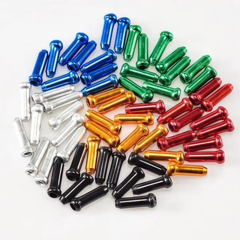 30/50/100Pcs Multiple Colors Aluminum Alloy Bicycle Brake Shifter Inner Cable Tips Wire End Cap Cable Line Core Cap Cover Gear