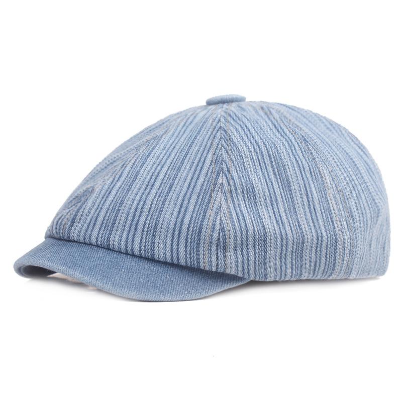 Bavlněný baret Pánská malířská čepice Newsboy čepice Klobouk Rybí kost Osmihranný klobouk