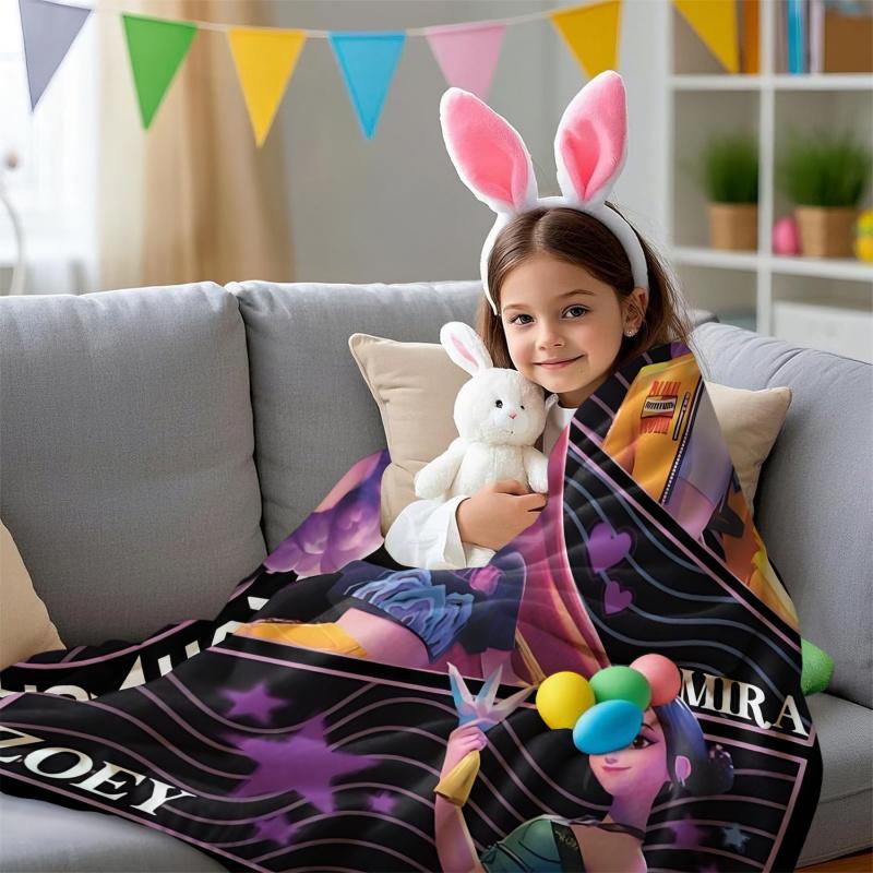 K-Pop Demon Hunters Fan Gifts Blanket Anime Flannel Throw Blanket Suitable Home Leisure Camping Travel Multifunctional Blanket