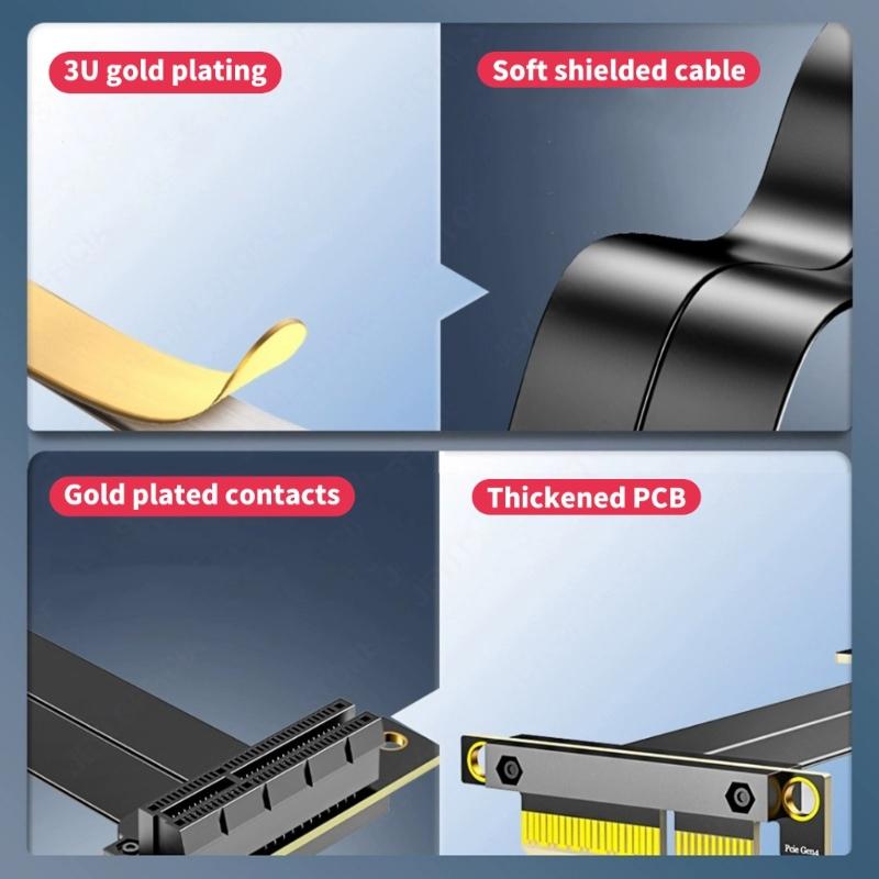 PCIe4.0 4X Expansion Cable Supporting NVMe M.2 SSDs GPU and Networking Cards Featuring AntiInterference Shielding
