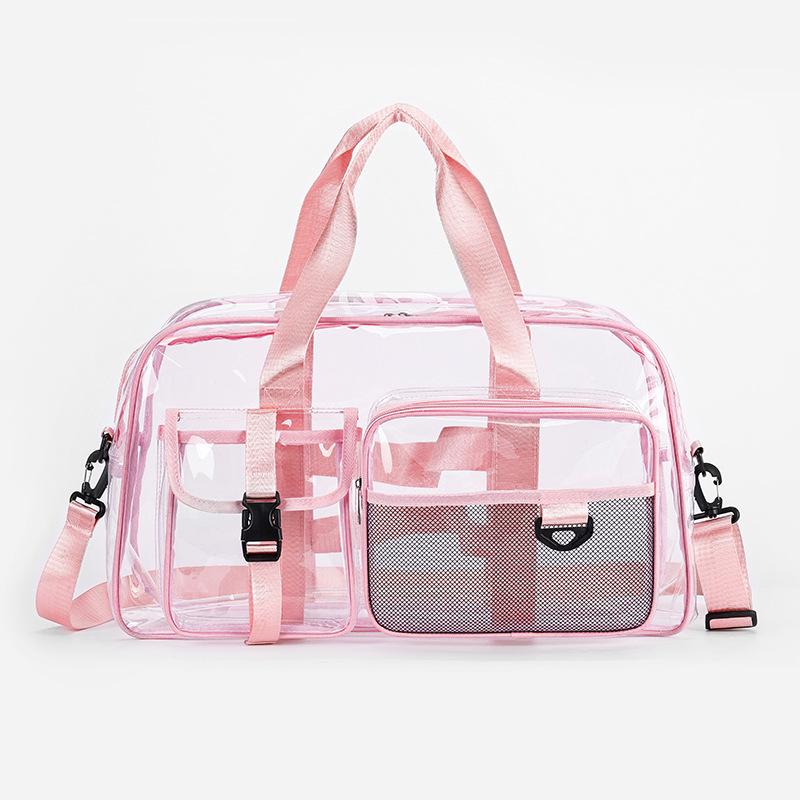 Korean Style Transparent Travel Bag - Large Capacity Water-Repellent Gym and Beach Tote