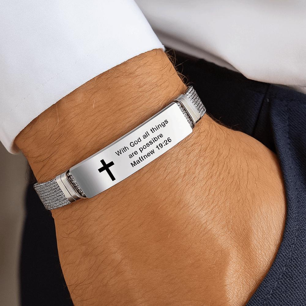 Adjustable Inspirational Quotes Braclets Stainless Steel/PVC Bible Verse Bracelet  Faith Gifts