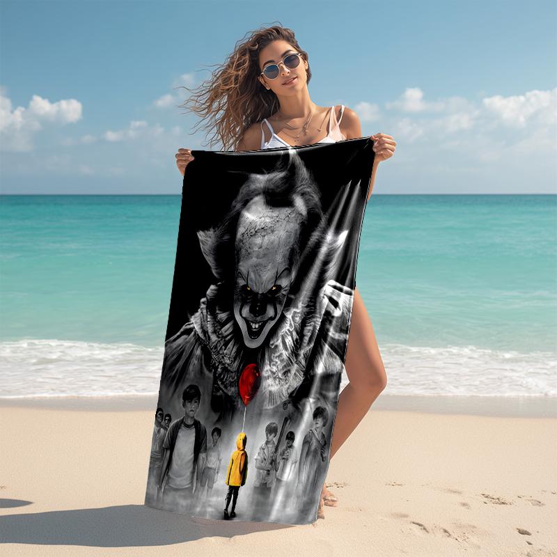 1pc Pennywise3 Beach Towel, Comfortable and Thick, and Swimming/Bath/Picnic/Camping Towel, Suitable for Seaside Beaches
