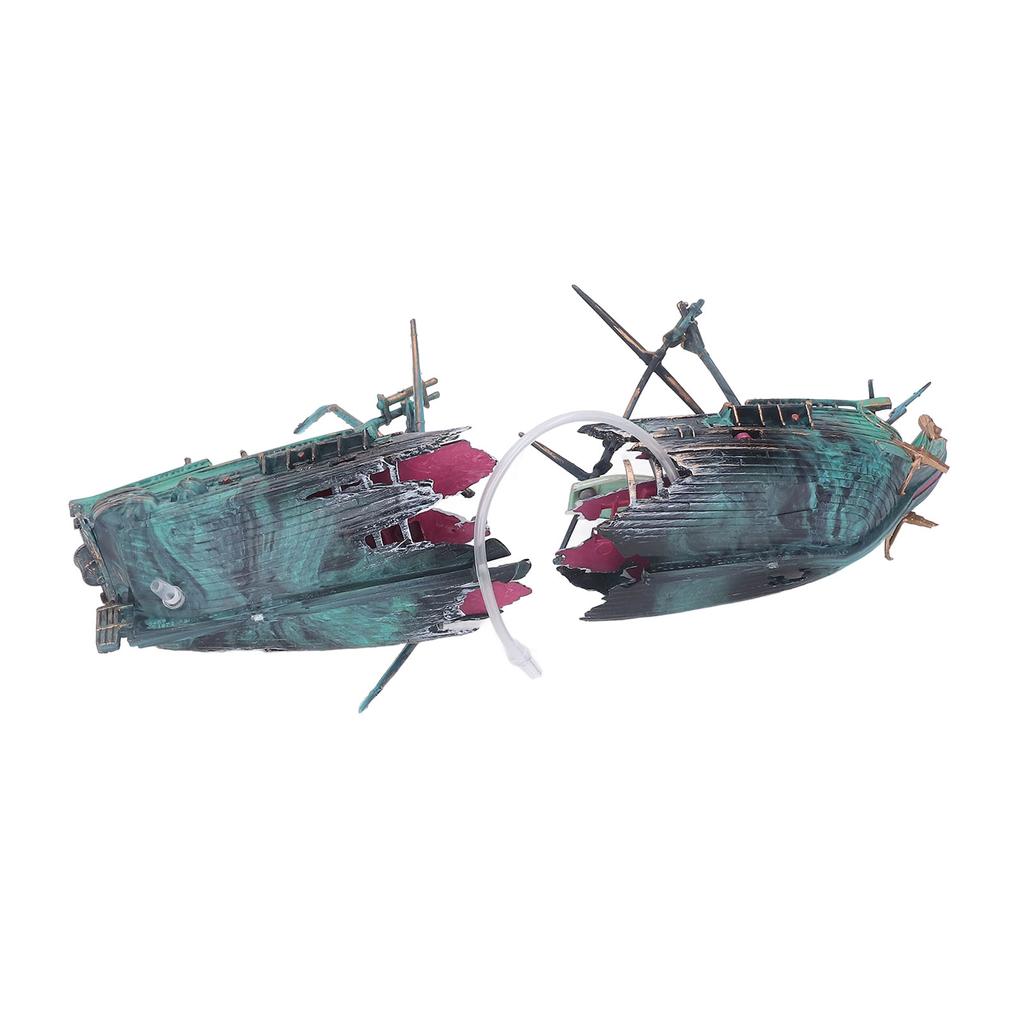 Aquarium Shipwreck Decoration Safe Hand Painted Beautiful Sunken Ship Ornament for Fish Tanks and