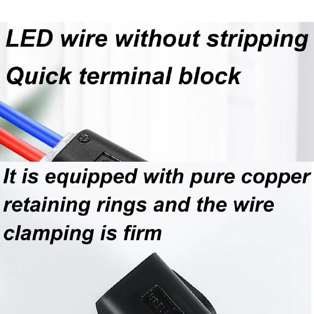 30pcs 2-Pin Wire Connector Nylon Insulated Copper Quick Connection Terminal Block Suitable for Low Voltage Cable No Stripping