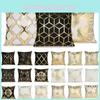 Elegant Bronzing Geometric Cushion Cover With Multicolor Options For Stylish Home Decor