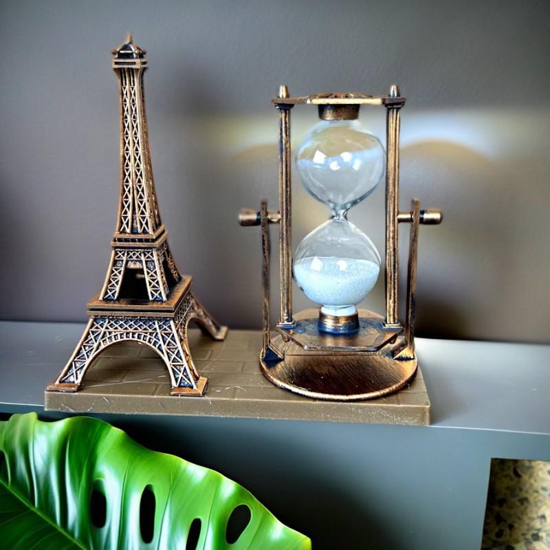 Retro Crystal Ball Hourglass Timer Ornament for Home and Wine Cabinet Décor