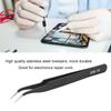 2PCS ESD 15 Anti Static Precision Tweezers Stainless Steel Curved Tweezers Maintenance Tools(Edd 15 (Curved ) )