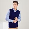Men's Loose Fit Wool Crew Neck Sweater Vest - Sleeveless Pullover for Spring & Autumn