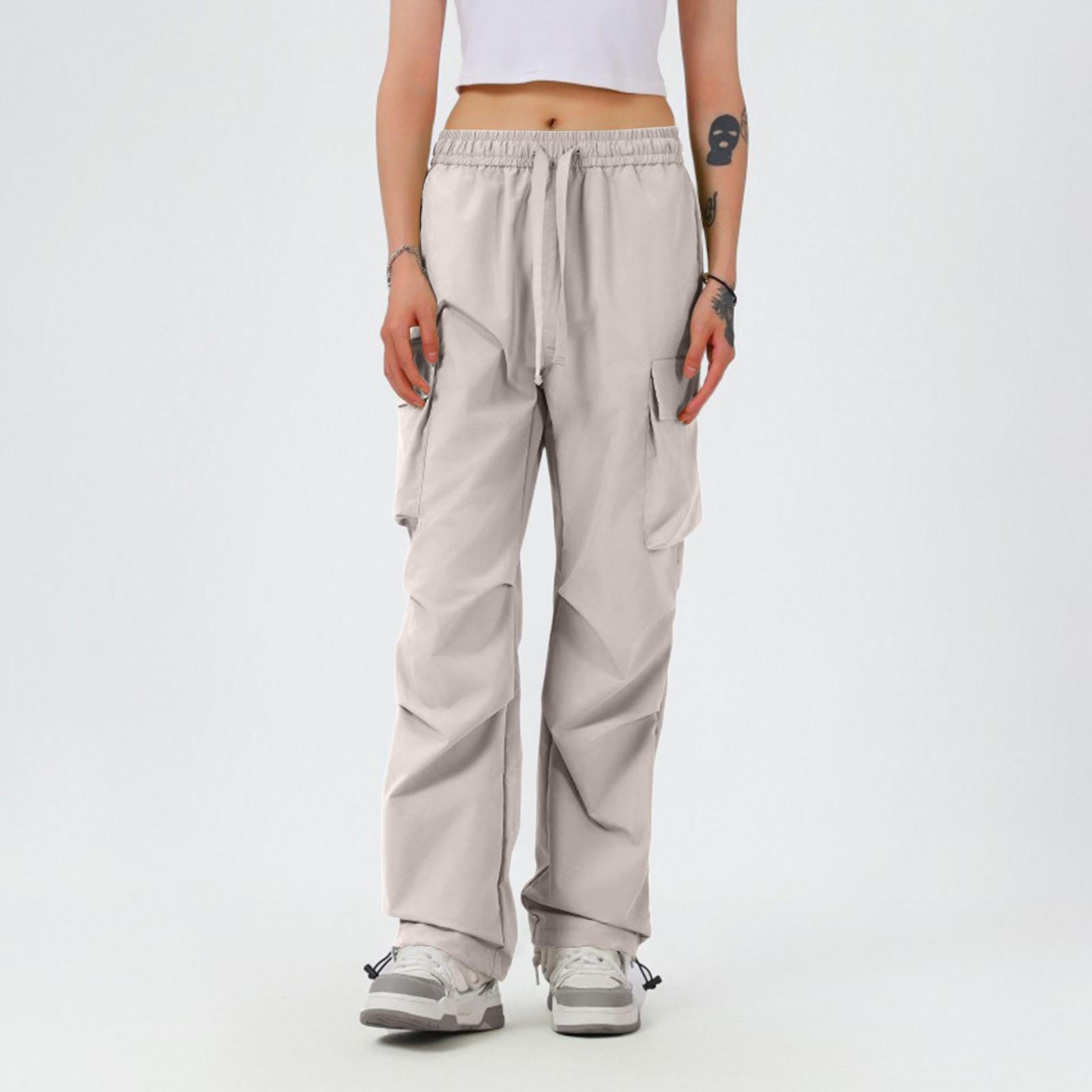 

Женские модные широкие брюки-парашюты карго, альпинистские спортивные брюки с высокой посадкой, свободные брюки M