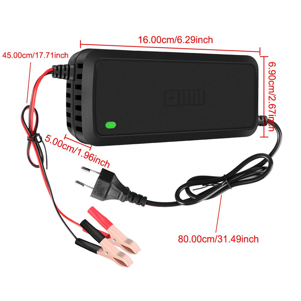 3 Stages Lead Acid AGM GEL Battery-chargers Full Automatic Car Battery Charger Smart Charger 12V 5A Intelligent Fast Power Charging