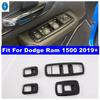 Carbon Fiber Car Door Window Lift Switch Button Decor Control Frame Cover Trim ABS Accessories For Dodge Ram 1500 - 2025