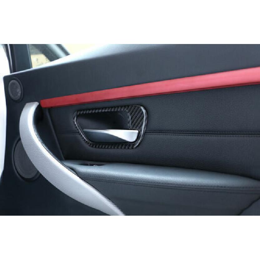 Real Carbon Fiber Interior Door Handle Cover Trim 13- For BMW 3 4 Series GT