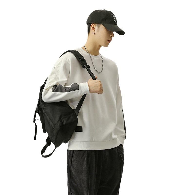 Autumn Black Crew Neck Sweater Men'S Loose Large Size Alphabet Top Youth Casual Long Sleeve Trend