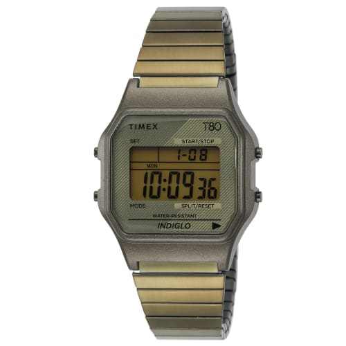 TIMEX 80mm American Watch TW2U94000, Gold Dial, Resin and Acrylic Dial, Quartz Movement, Digital Movement, 30mm