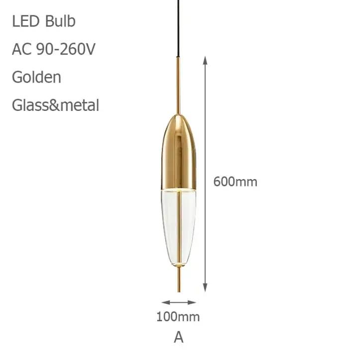 Nordic Creative Blue Glass Pendant Light Gradient Glass Pendant Light Hotel Lighting Bar Restaurant Decoration LED Lights