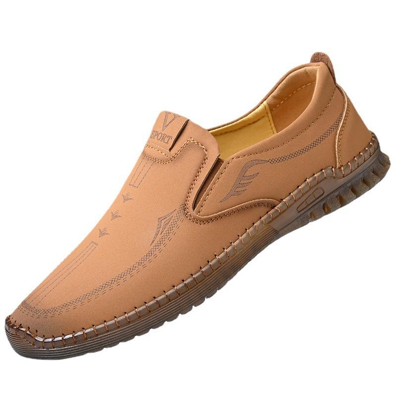 2025 Summer New Men's Casual Breathable Leather Sandals Handmade Online Soft Sole Hollow Sandals Men's Foreign Trade