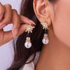 Elegant Charm Christmas Earrings Pack of 4 Including Snowman and Snowflake Styles for Celebrating Festival Holiday