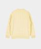 BIRBANTE Soft Washable Cable Round Knit - Light Yellow