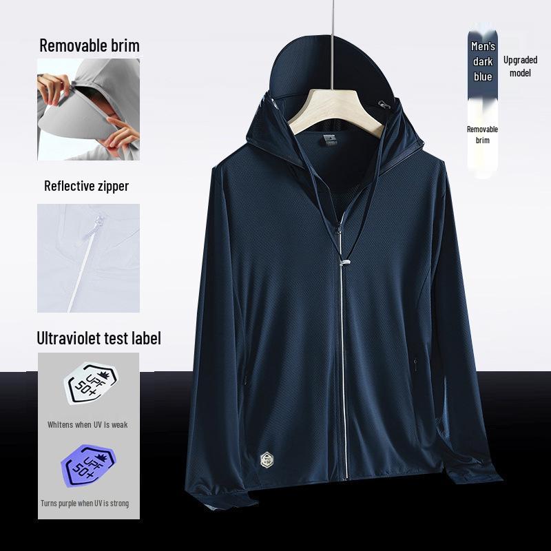 Unisex Quick-Dry Anti-UV Ice Silk Sun Protection with Detachable Brim for Fishing