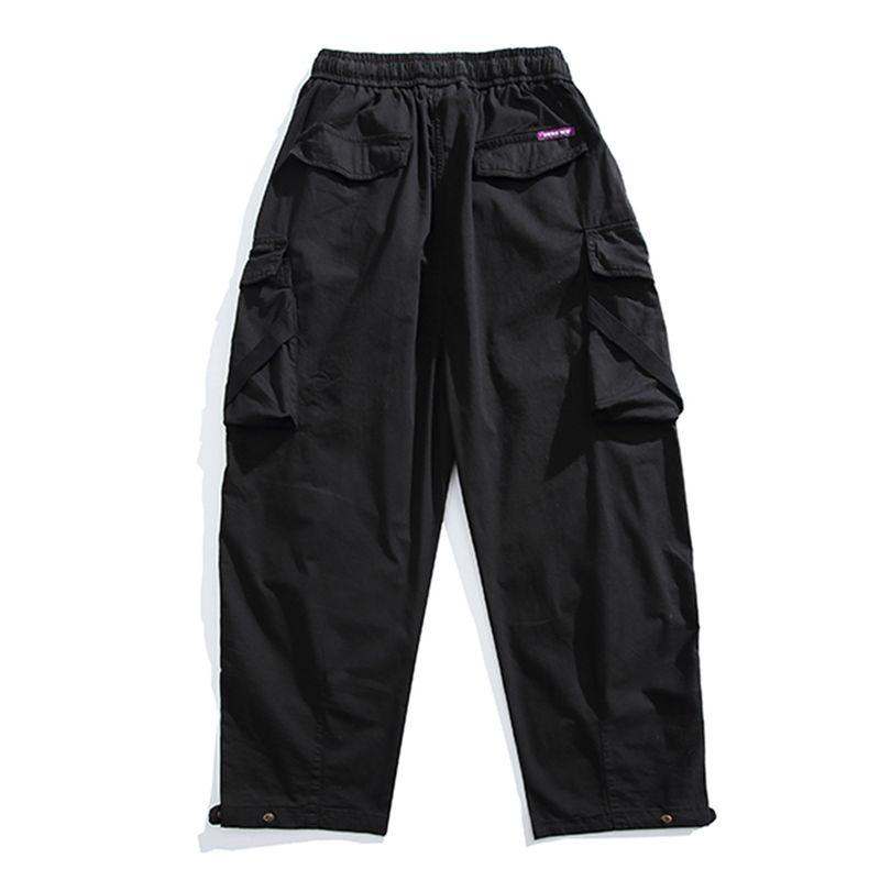 Men's Autumn Japanese Retro Washed Pure Cotton Casual Straight-Leg Pants with Multiple Pockets, Loose Fit Cargo Pants for Export