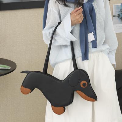 Funny Sausage Dog Handbag Women Bags Solid Color Pu Leather Shoulder Bag Lady Large Capacity Top Handle Tote Cute Doll Bag