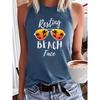 Printed Large Casual Sleeveless Loose Vest T-shirt Casual T-shirt