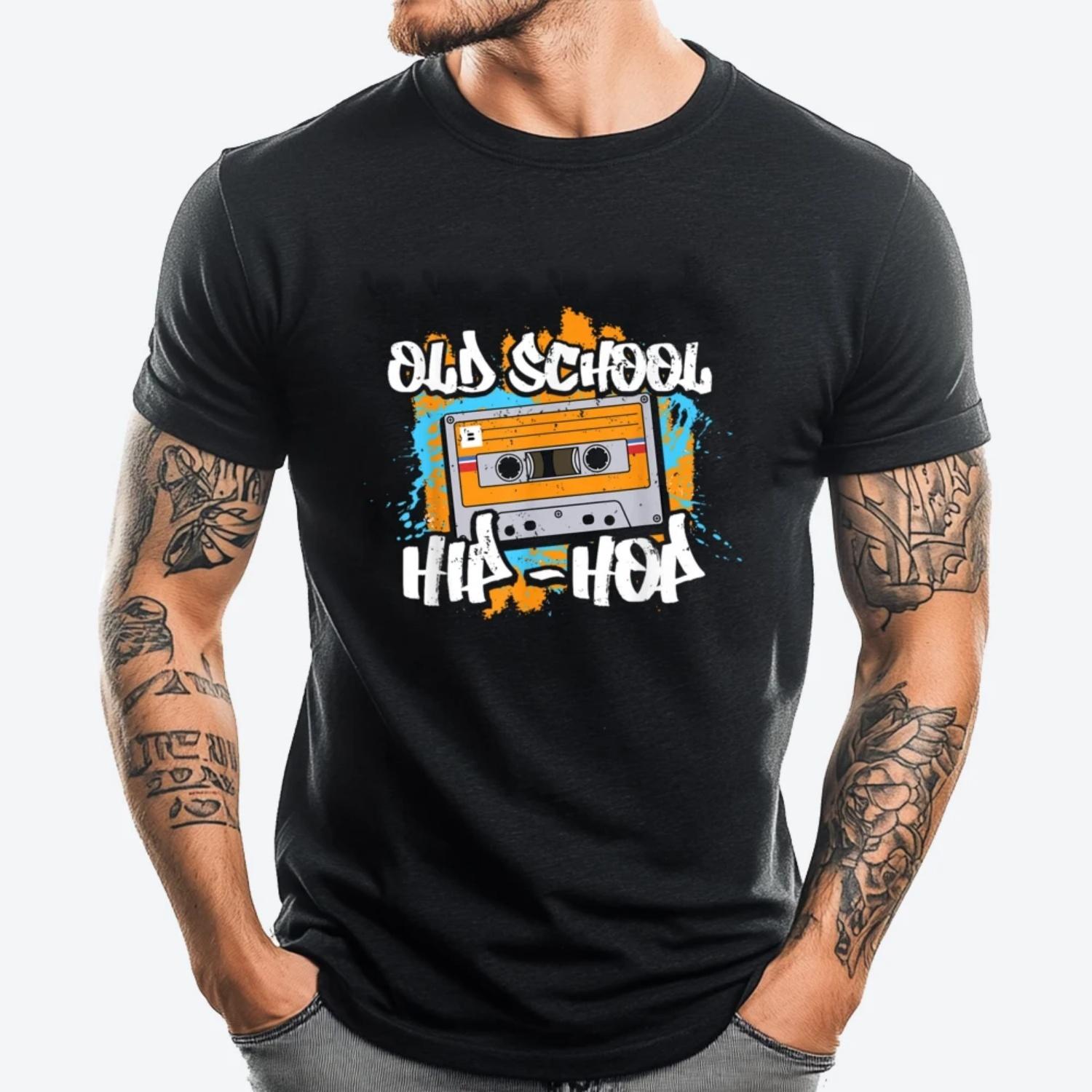 

Retro Old School 80s 90s Graffiti Cassette Shirts Men Graphic Streetwear Men T-shirts S