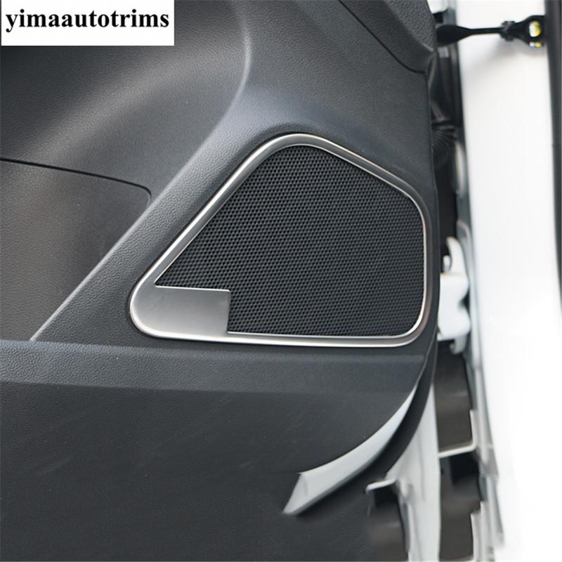 Car Window Lift / Rearview Mirror Adjust Button / Door Speaker Cover Trim For MG ZS EV 2018 - Stainless Steel Accessories