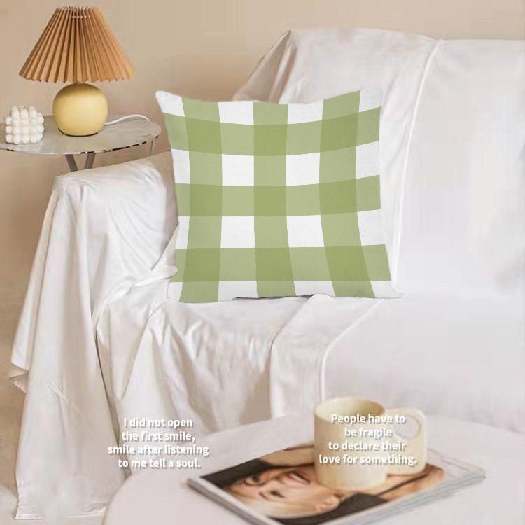 Nordisch Schlicht Grün Klein Frisch Floral Modern Schlicht Kissen Sofa Wohnzimmer Modell Wildleder Lendenkissenbezug Kissen
