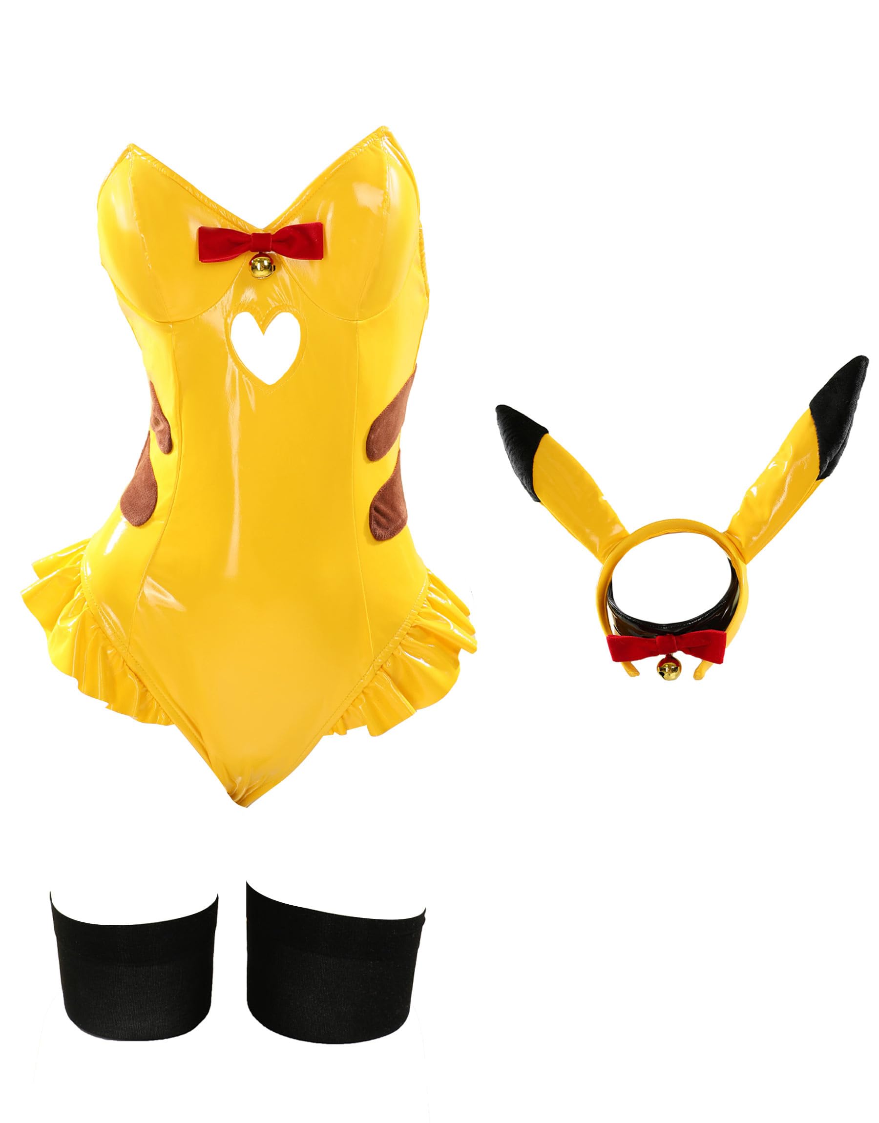 

Beautiful Girl Costume Cosplay Anime Game Uniform Sexy Cute Adorable Open Chest Sleeveless Bodysuit Leotard Cute Outfit Set Fancy Dress Transformation