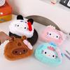 Japanese Style Kitten Plush Pencil Case - Cute, Large Capacity Cartoon Stationery Bag