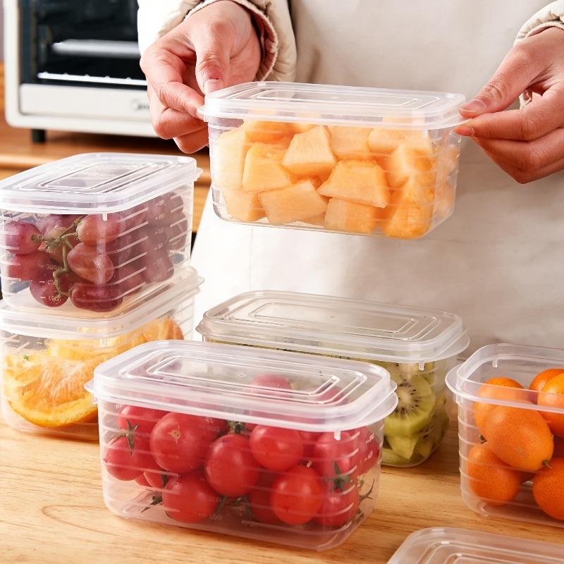 1/2/5pcs Food Preservation Box with Cover Refrigerator Storage Box Transparent Kitchen Sealed Storage Container
