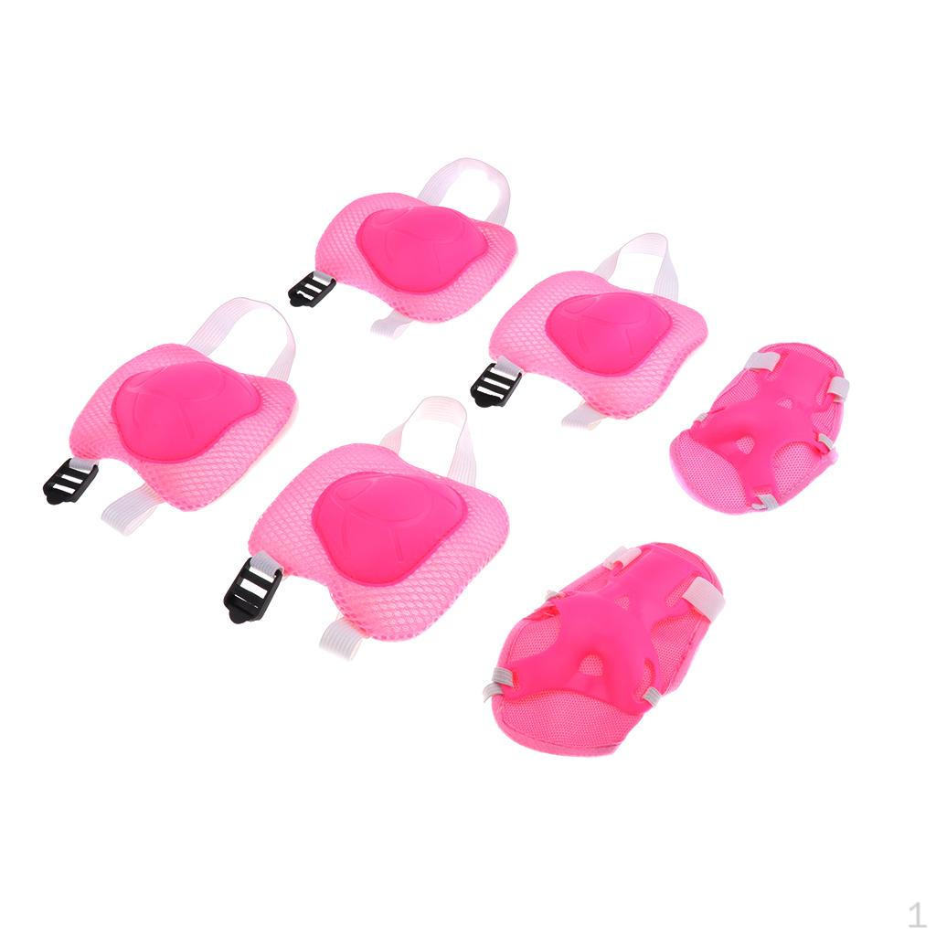 

Children Roller Skating Knee Elbow Wrist Pad Support Protective Gear Set розовый